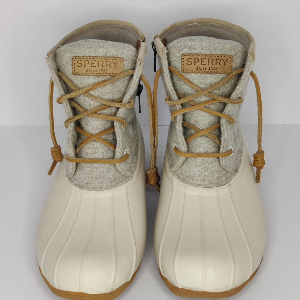 Sperry "Syren" Gulf Duck Boots Gray and Cream, Insulated Winter Boot
